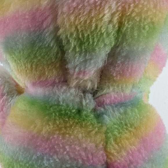 Well Made Pastel Rainbow Striped Teddy Bear Plush 12" Stuffed Animal 1984 - Picture 8 of 10